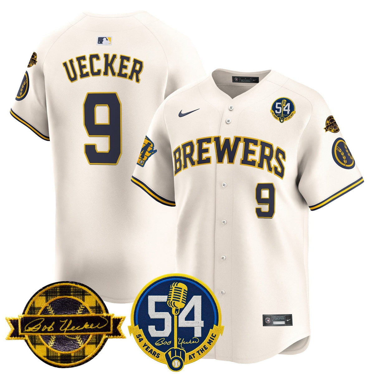 MIL 'Bob Uecker - 54 Seasons for Brewers' Vapor Premier Limited Jersey - Stitched