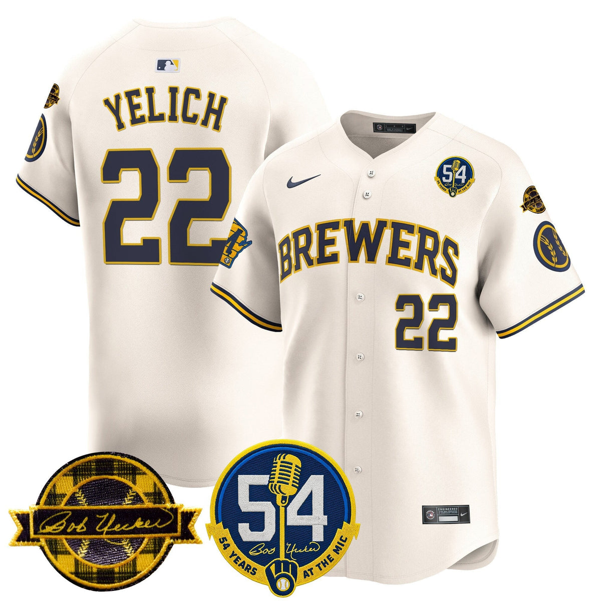 MIL 'Bob Uecker - 54 Seasons for Brewers' Vapor Premier Limited Jersey - Stitched