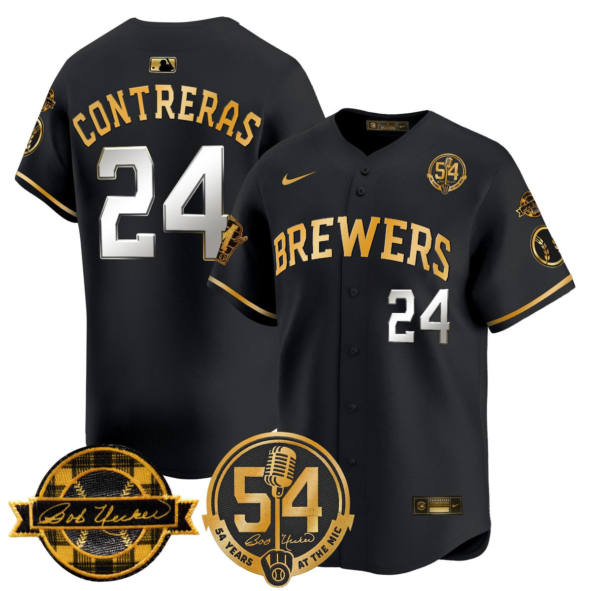 MIL 'Bob Uecker - 54 Seasons for Brewers' City Connect Jersey - Stitched