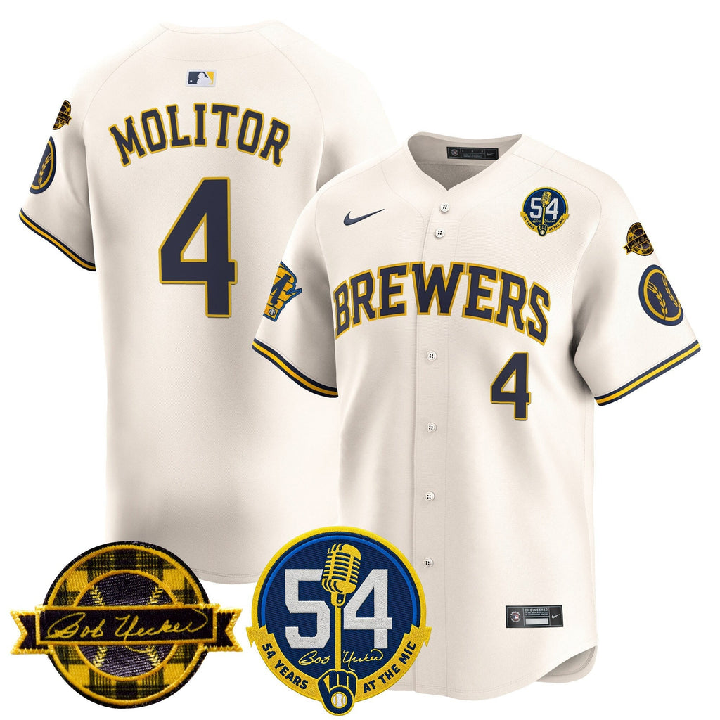 MIL 'Bob Uecker - 54 Seasons for Brewers' City Connect Jersey - Stitched