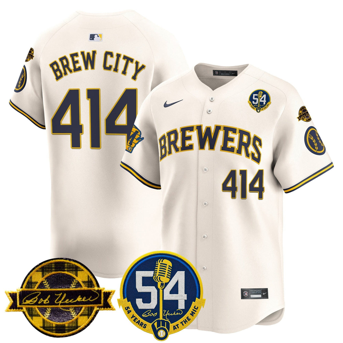 MIL 'Bob Uecker - 54 Seasons for Brewers' Vapor Premier Limited Jersey - Stitched