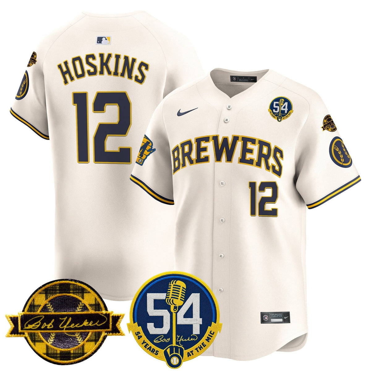 MIL 'Bob Uecker - 54 Seasons for Brewers' Vapor Premier Limited Jersey - Stitched