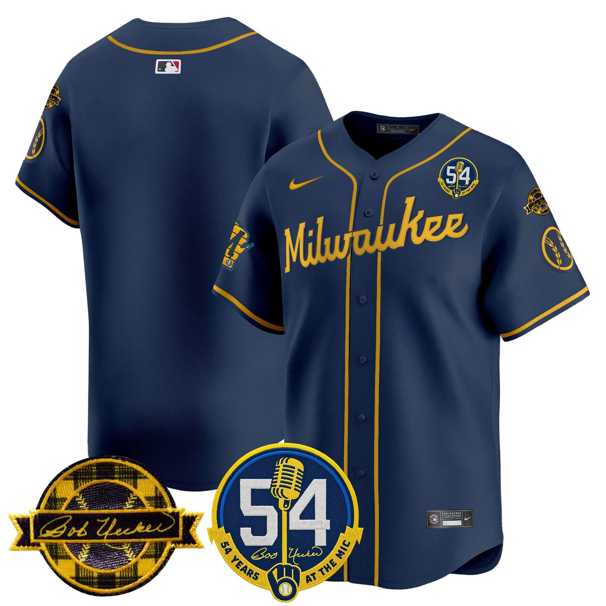 MIL 'Bob Uecker - 54 Seasons for Brewers' Vapor Premier Limited Jersey - Stitched