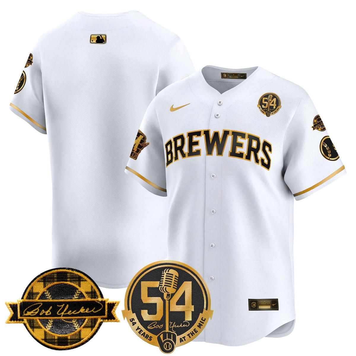 MIL 'Bob Uecker - 54 Seasons for Brewers' Vapor Premier Limited Jersey - Stitched