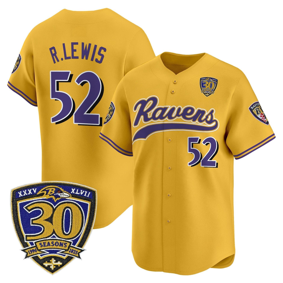 BAL 2025 Vapor Baseball Jersey - 30th Anniversary Patch - All Stitched