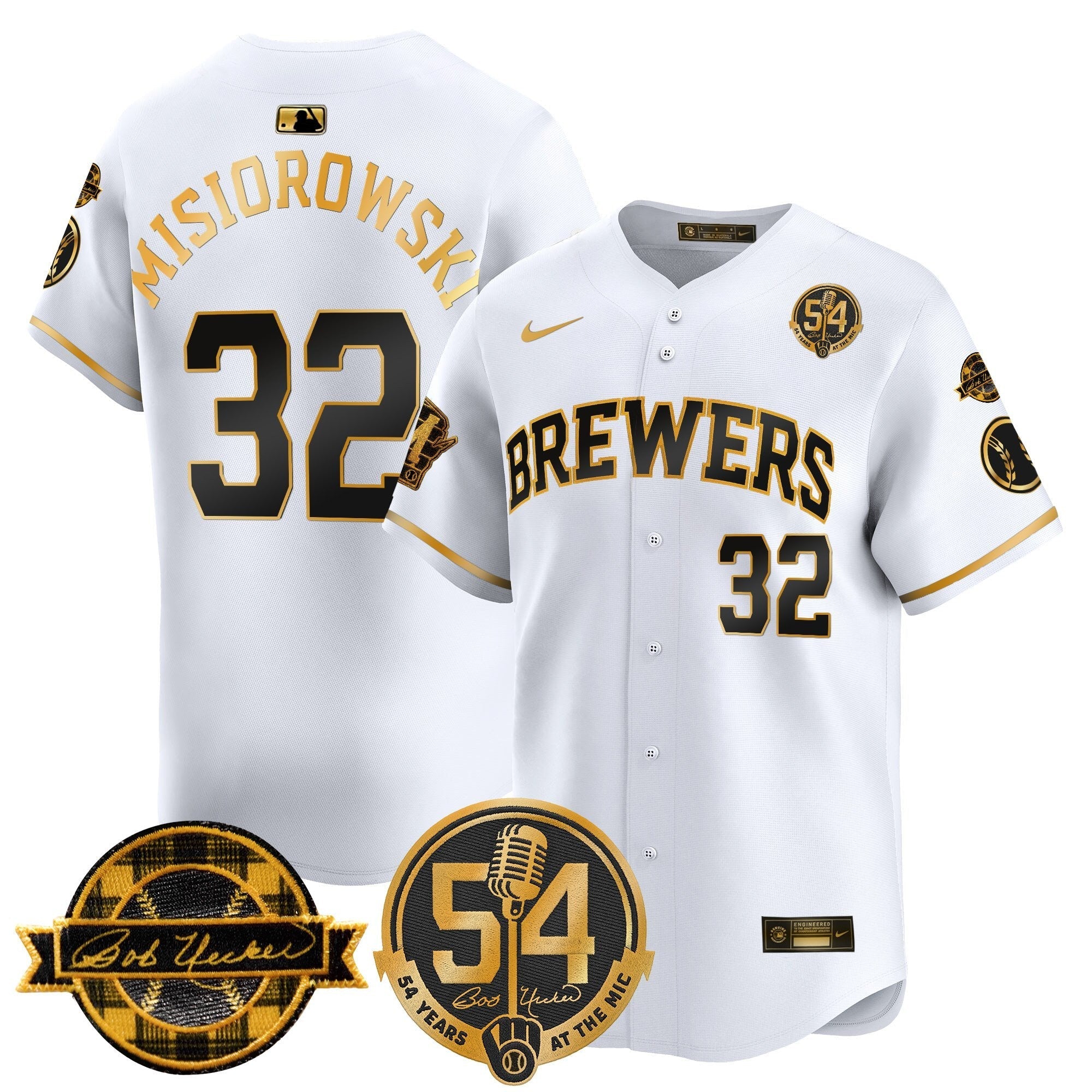 MIL 'Bob Uecker - 54 Seasons for Brewers' City Connect Jersey - Stitched