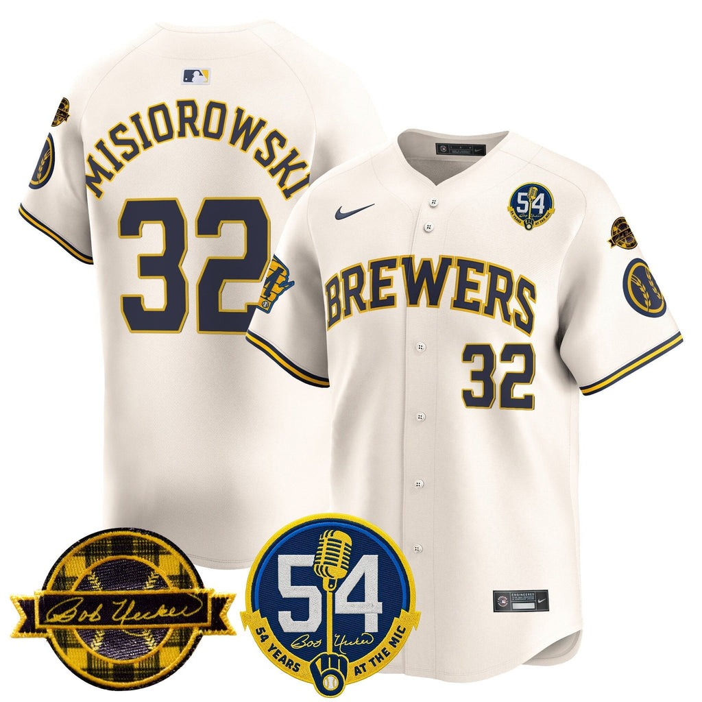 MIL 'Bob Uecker - 54 Seasons for Brewers' City Connect Jersey - Stitched
