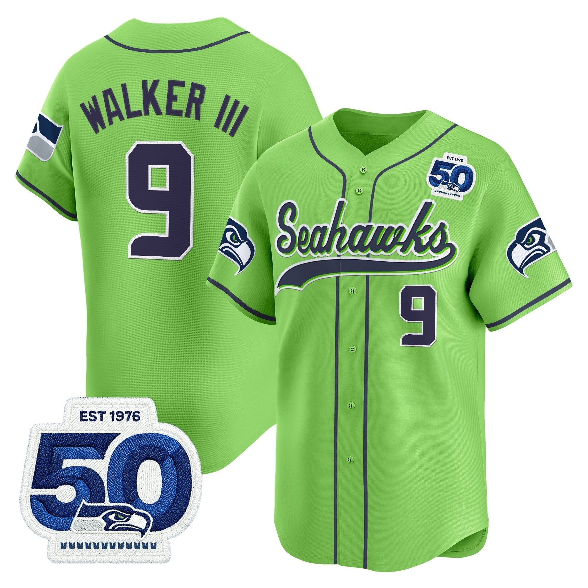 SEA 50th Anniversary Vapor Baseball Jersey - All Stitched