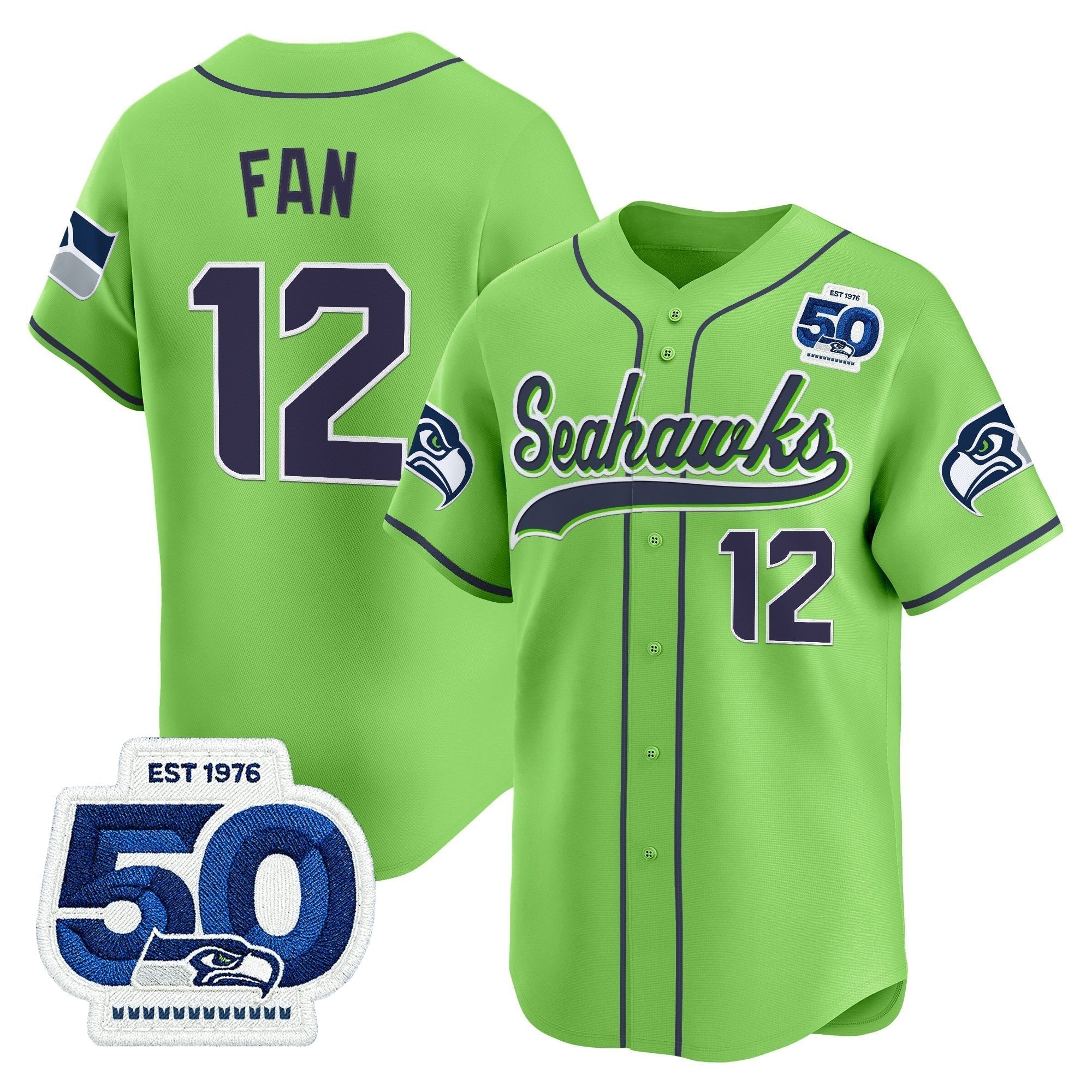 SEA 50th Anniversary Vapor Baseball Jersey - All Stitched