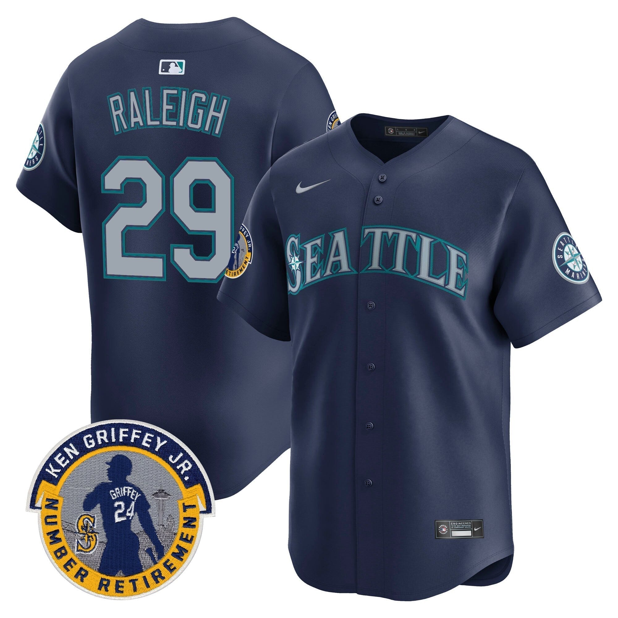 SEA 2025 Ken Griffey Jr. Patch Vapor Premier Limited Jersey - All Stitched