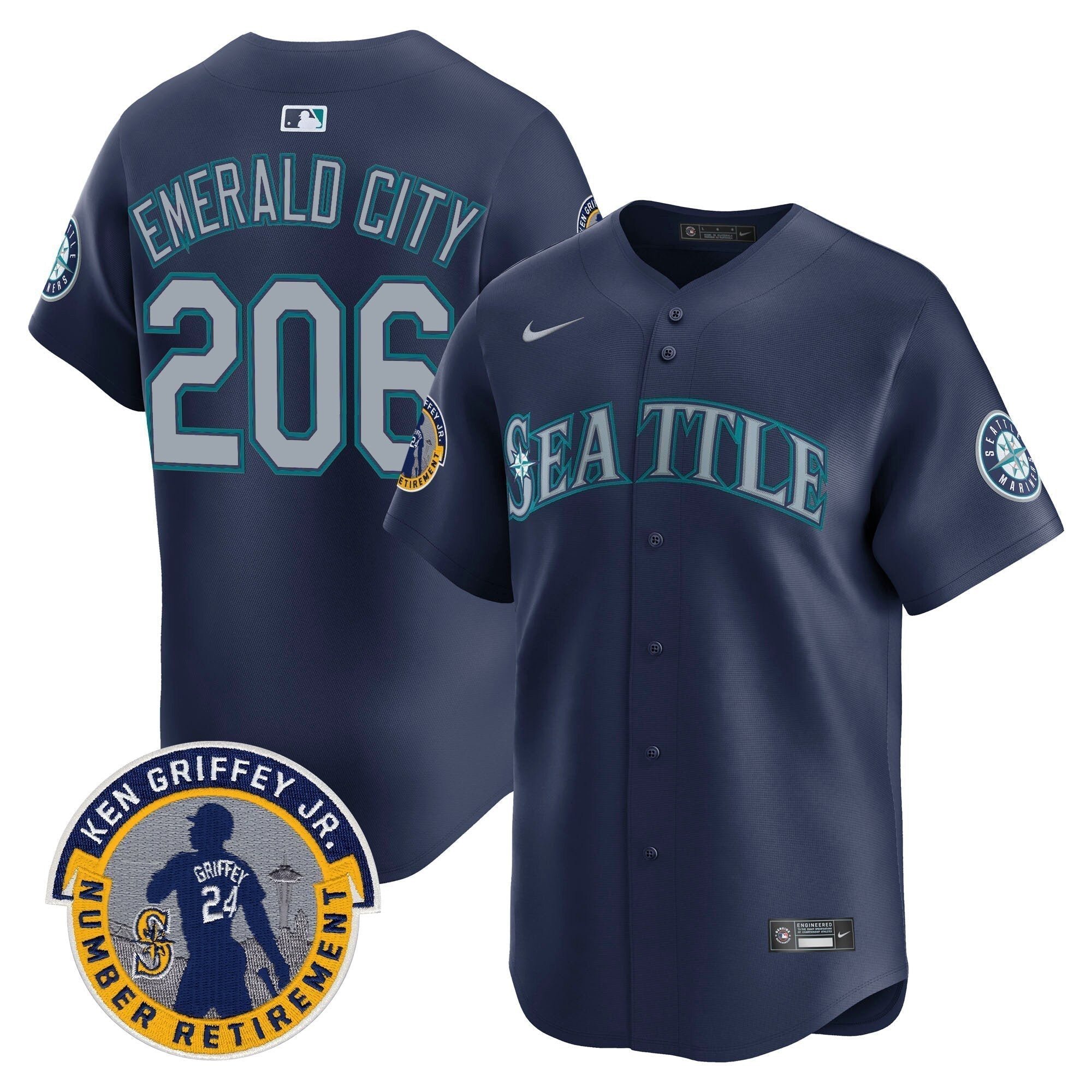 SEA 2025 Ken Griffey Jr. Patch Vapor Premier Limited Jersey - All Stitched