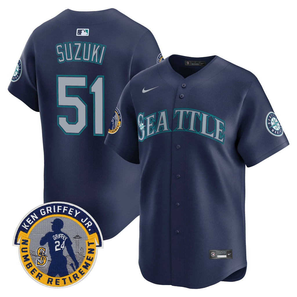 SEA 2025 Ken Griffey Jr. Patch Vapor Premier Limited Jersey - All Stitched