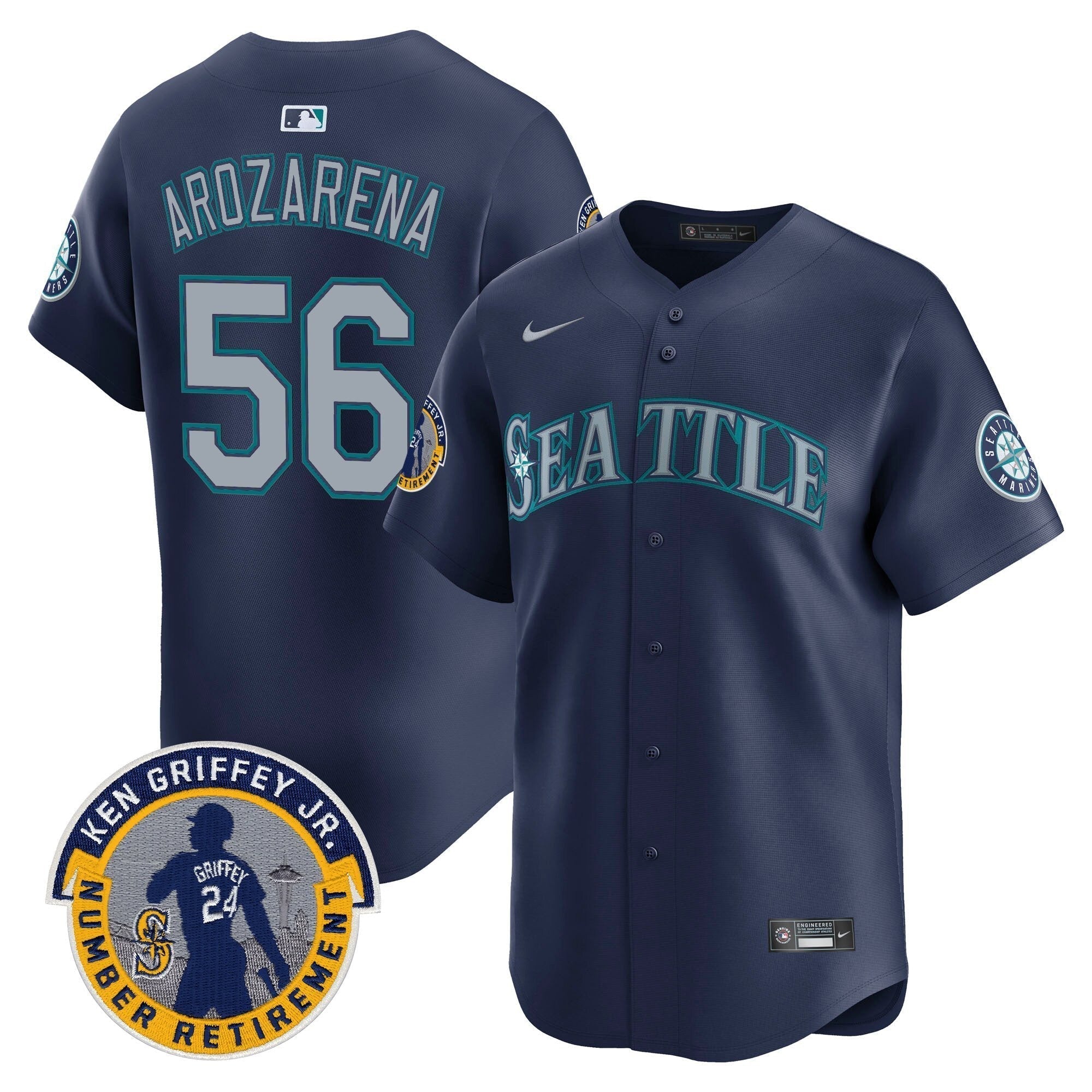 SEA 2025 Ken Griffey Jr. Patch Vapor Premier Limited Jersey - All Stitched
