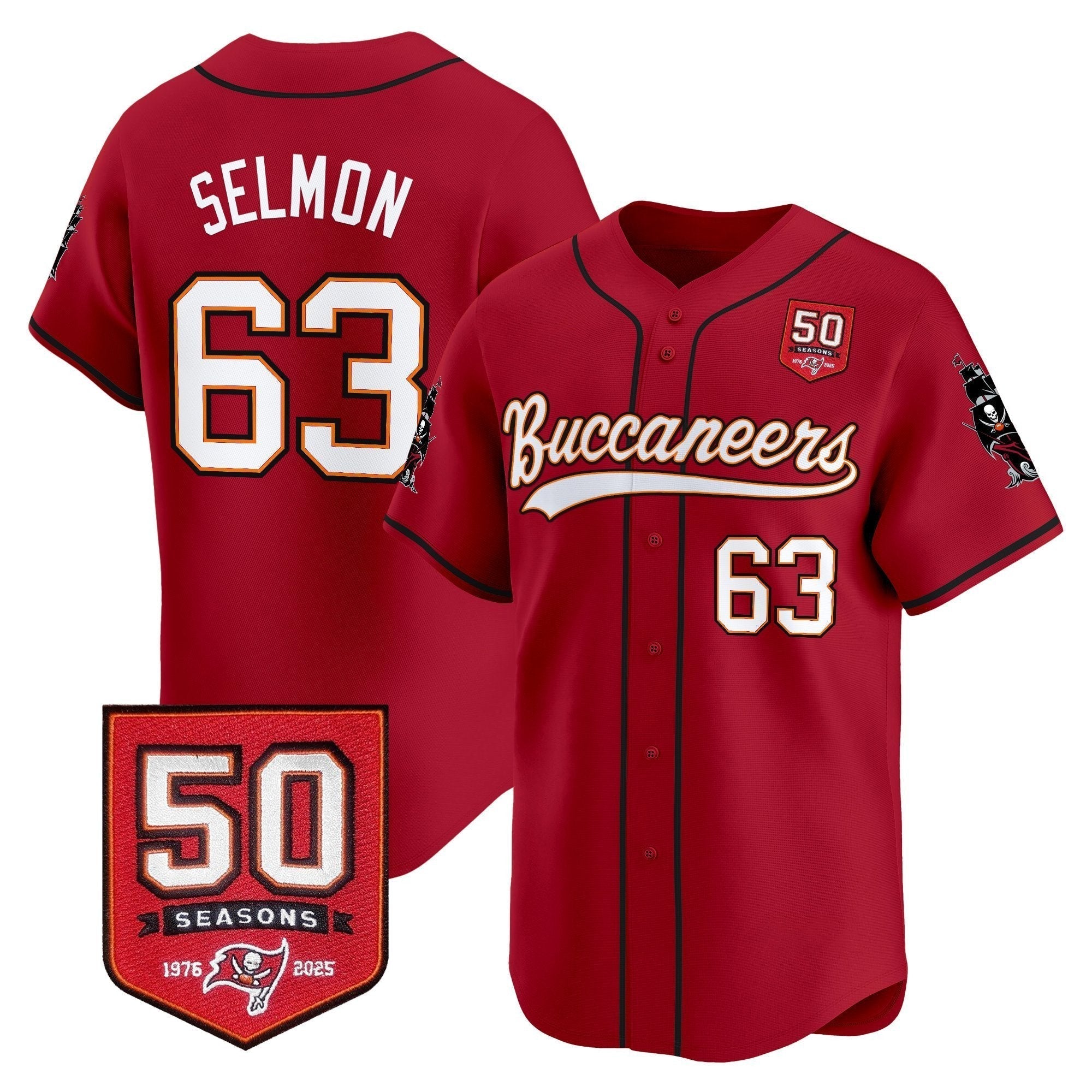 TB 50th Season Patch Vapor Baseball Jersey - Stitched