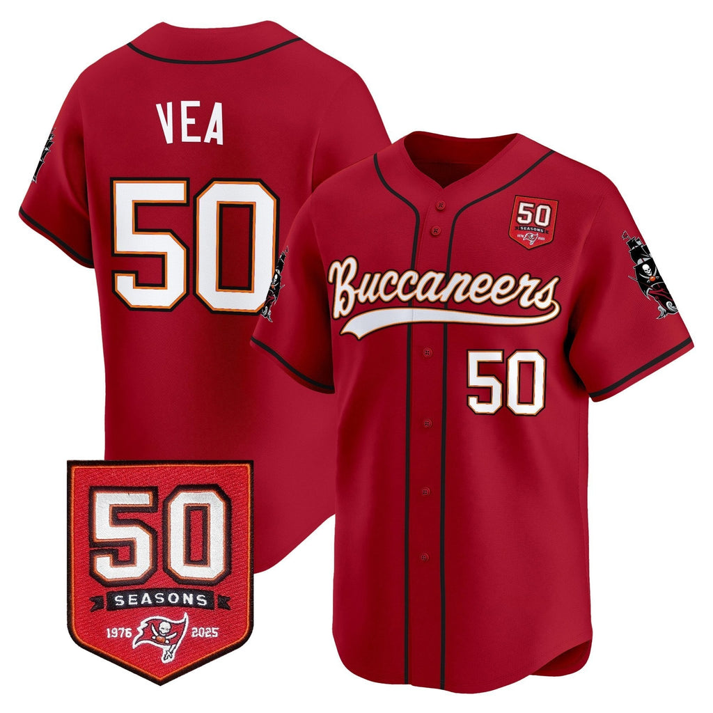 TB 50th Season Patch Vapor Baseball Jersey - Stitched