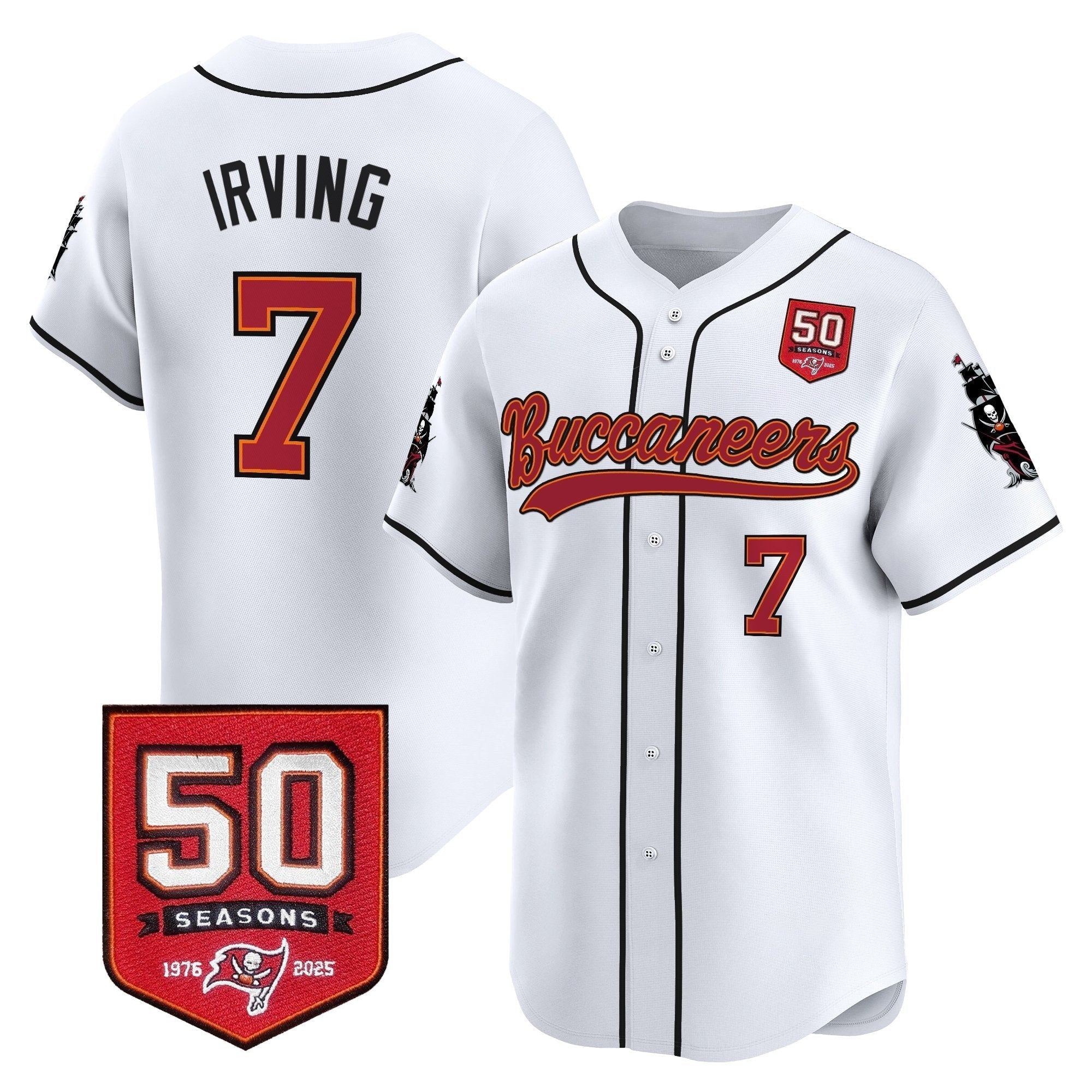 TB 50th Season Patch Vapor Baseball Jersey - Stitched