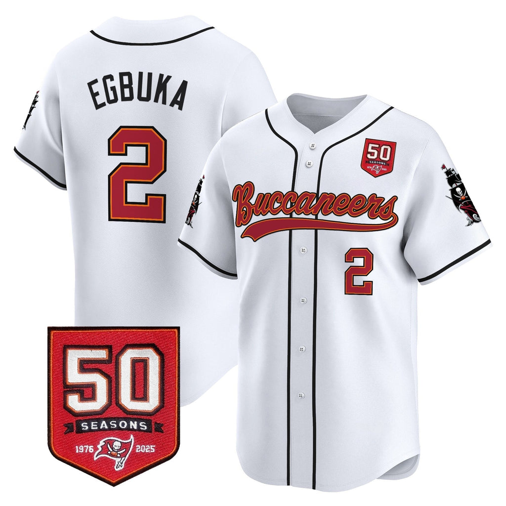 TB 50th Season Patch Vapor Baseball Jersey - Stitched