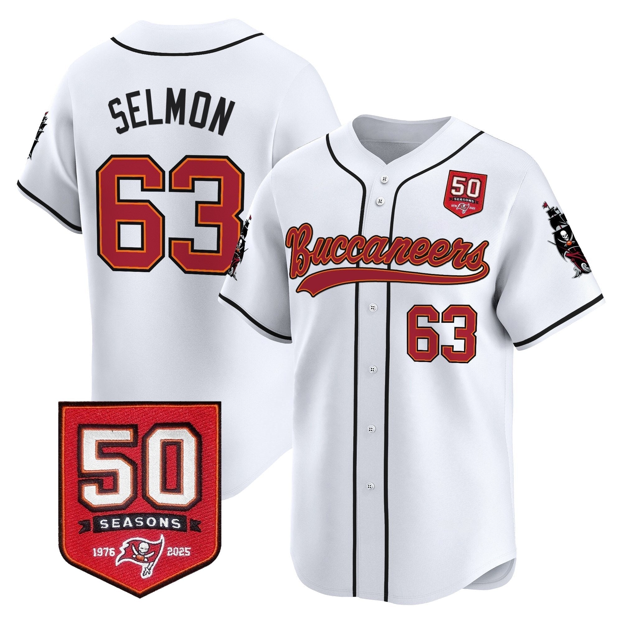 TB 50th Season Patch Vapor Baseball Jersey - Stitched