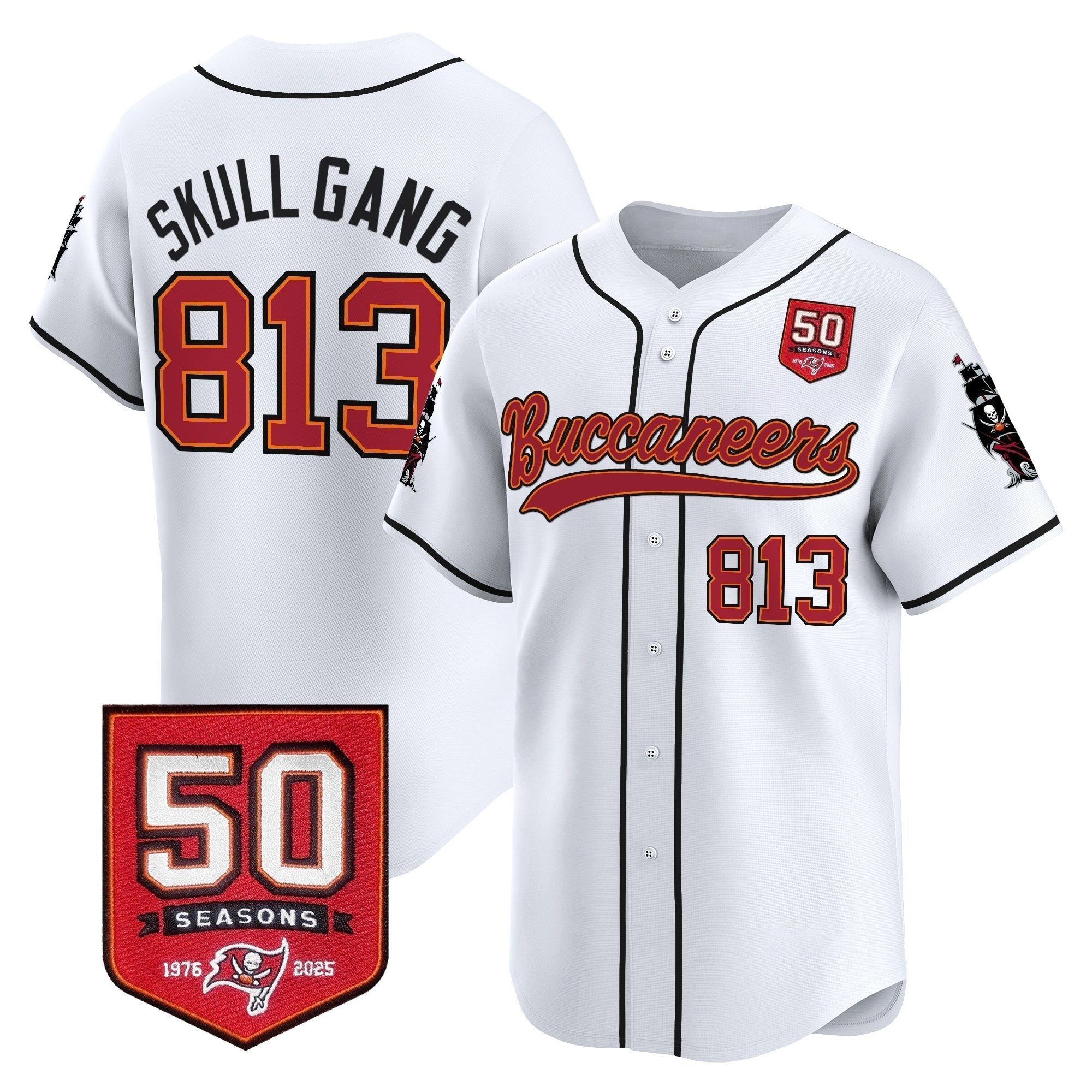 TB 50th Season Patch Vapor Baseball Jersey - Stitched