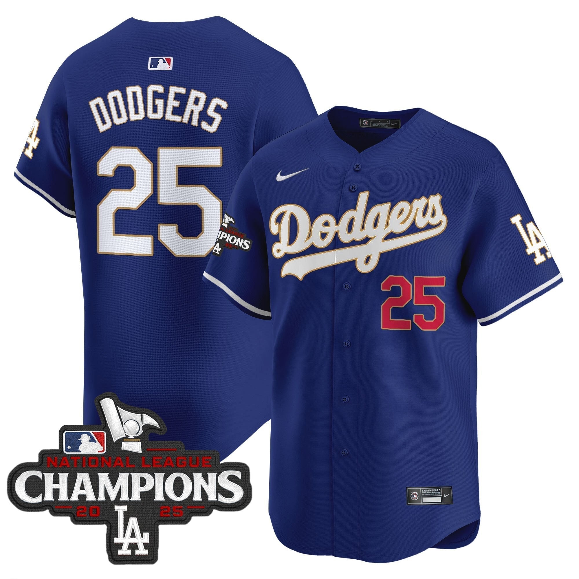 Dodgers 2025 National League Champions Vapor Premier Limited Jersey - All Stitched