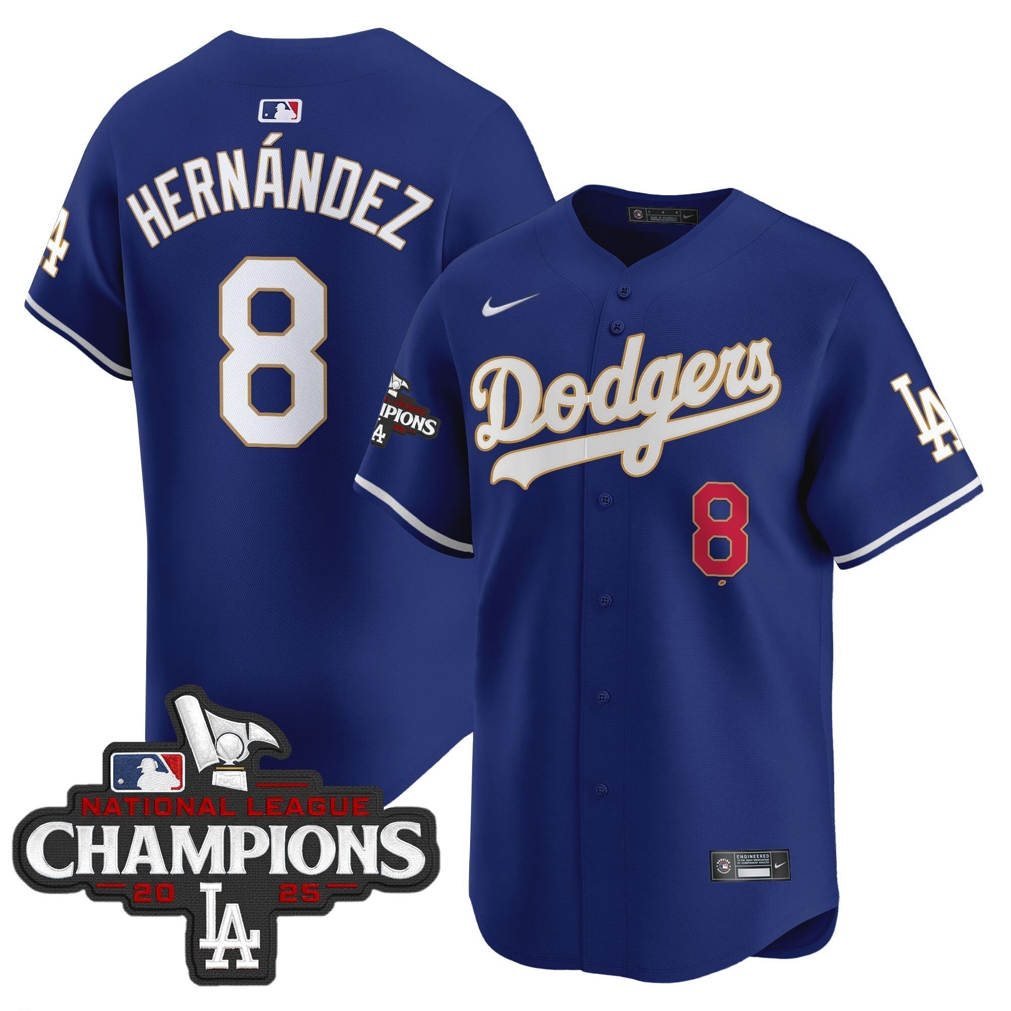 Dodgers 2025 National League Champions Vapor Premier Limited Jersey - All Stitched