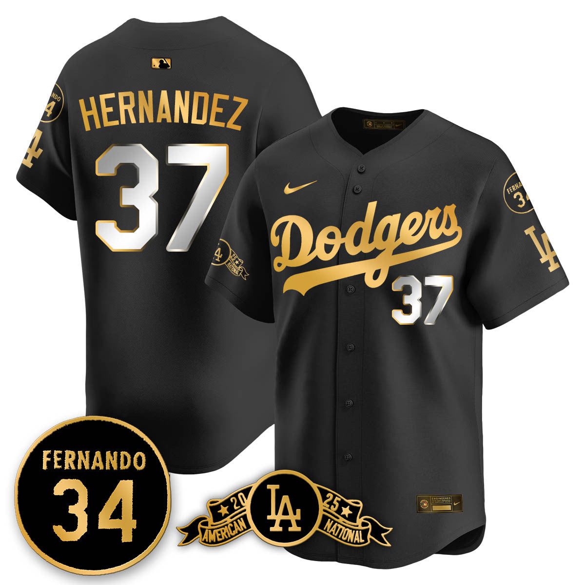 LAD 2025 National League Champions Jersey - All Stitched