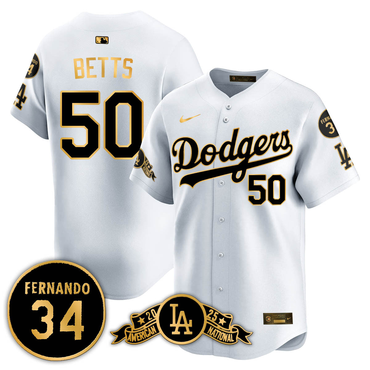 LAD 2025 National League Champions Jersey - All Stitched