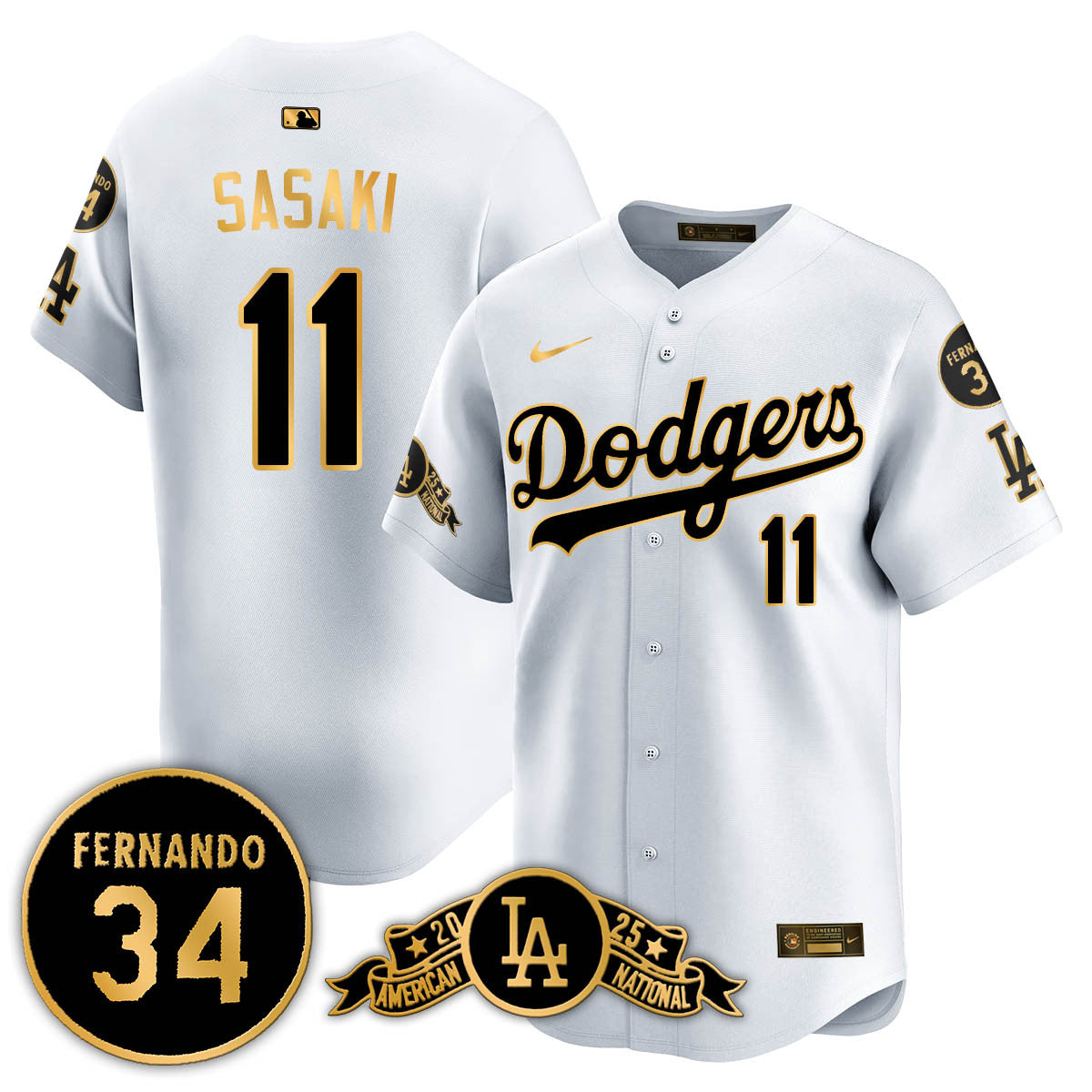 LAD 2025 National League Champions Jersey - All Stitched
