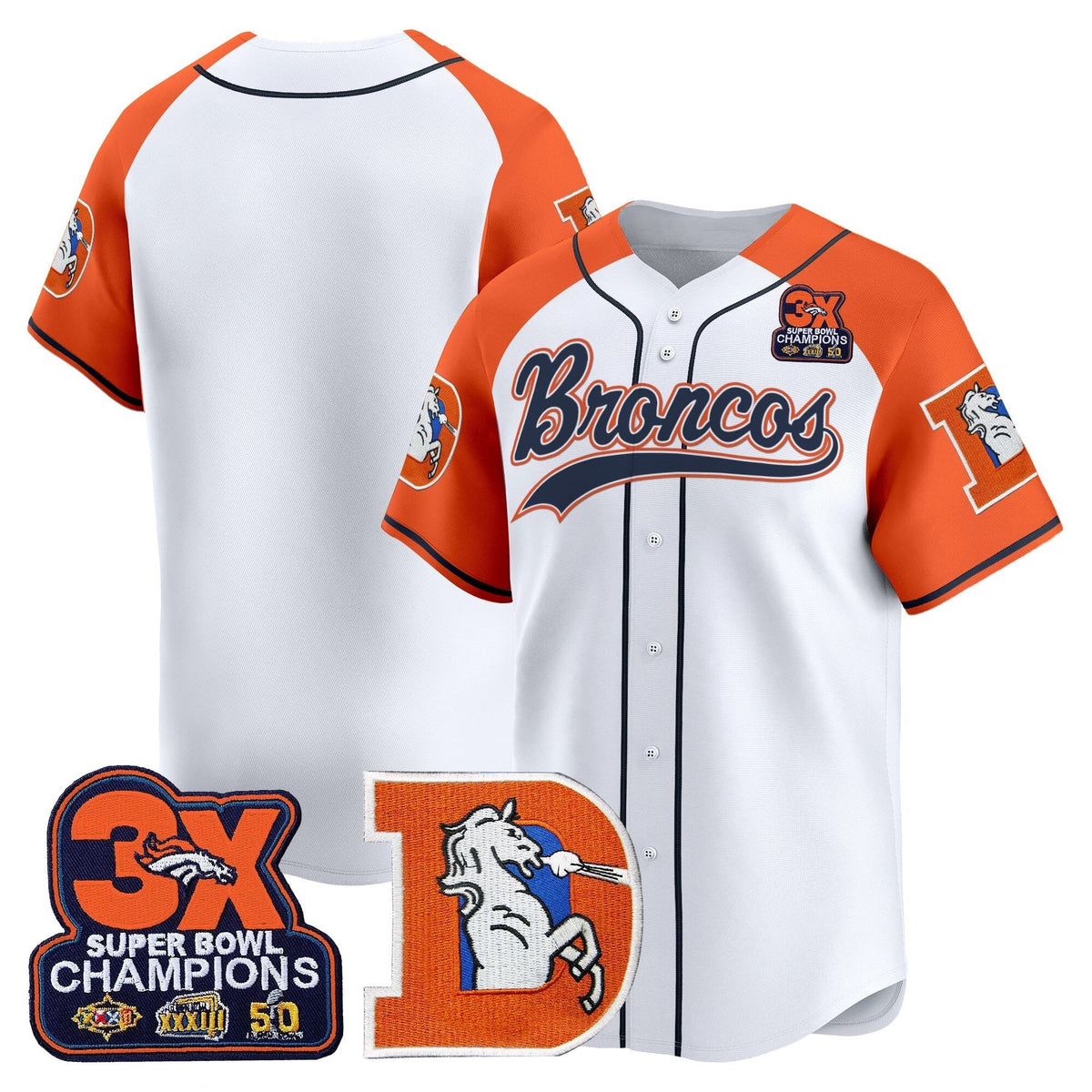 DEN Throwback Vapor Baseball Jersey - All Stitched