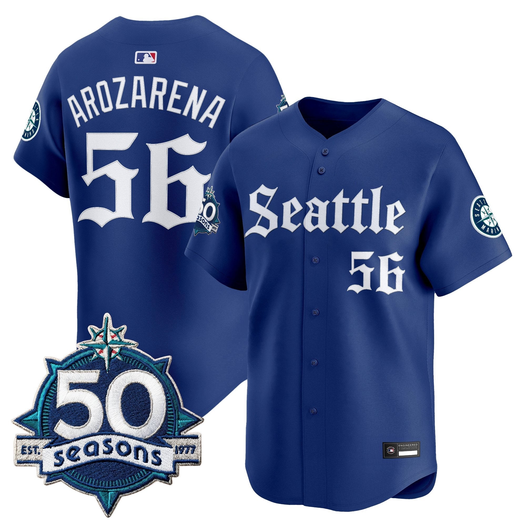 SEA 50 Seasons Patch Vapor Premier Limited Jersey - Gothic Edition - Stitched