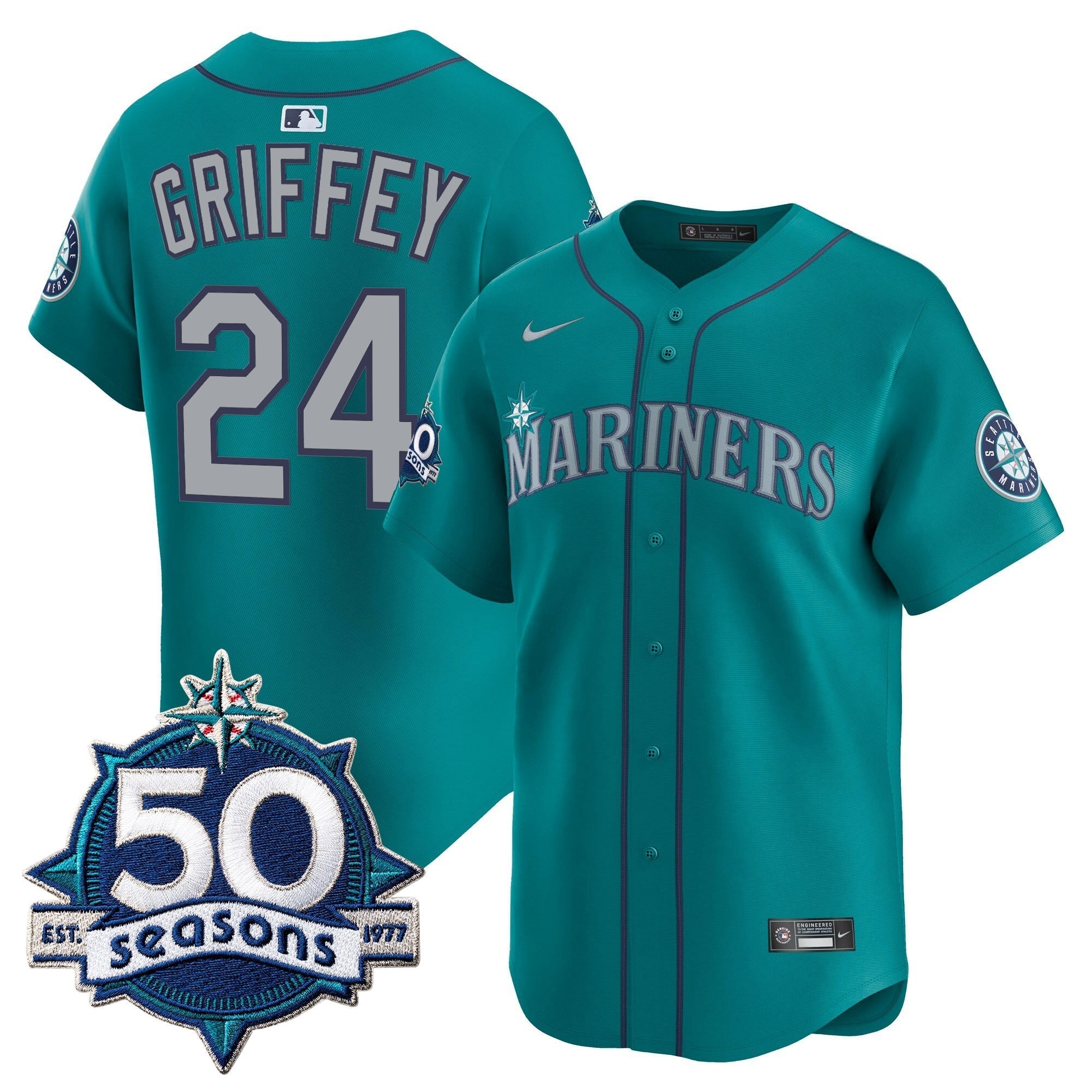 SEA 50 Seasons Patch Vapor Premier Limited Jersey - Stitched
