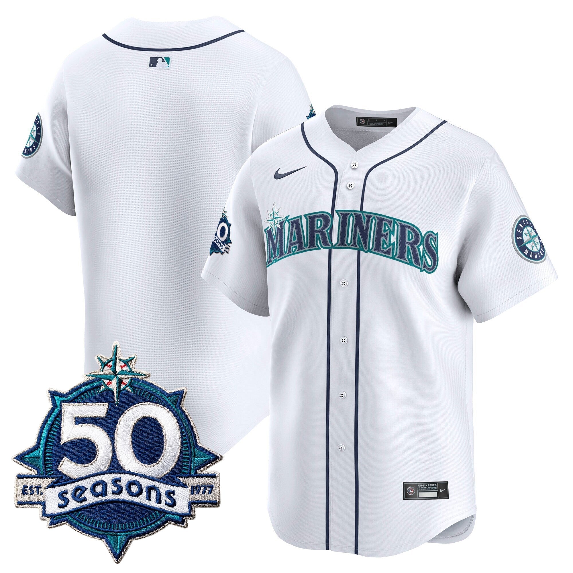 SEA 50 Seasons Patch Vapor Premier Limited Jersey - Stitched