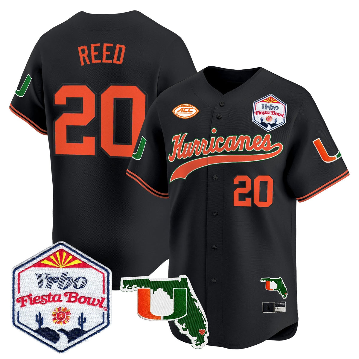 MIA 2026 The Fiesta Bowl & Florida Patch Vapor Baseball Jersey - All Stitched