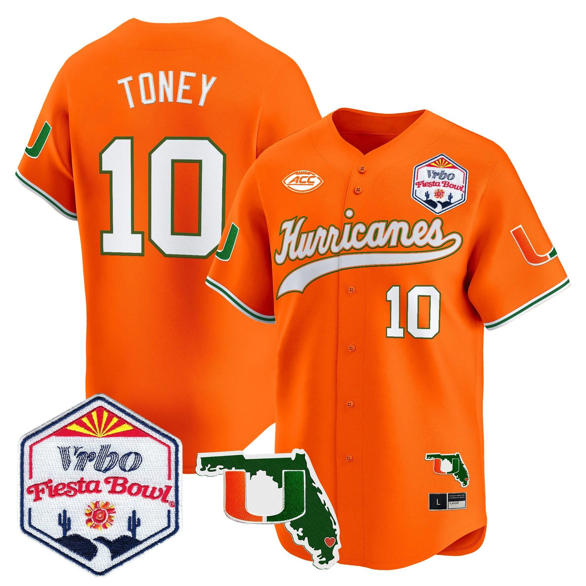 MIA 2026 The Fiesta Bowl & Florida Patch Vapor Baseball Jersey - All Stitched