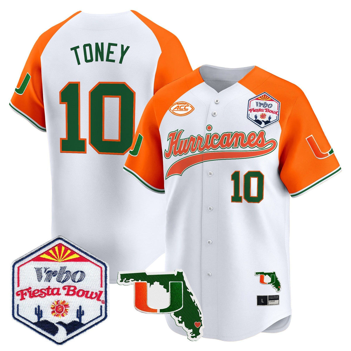 MIA 2026 The Fiesta Bowl & Florida Patch Vapor Baseball Jersey - All Stitched