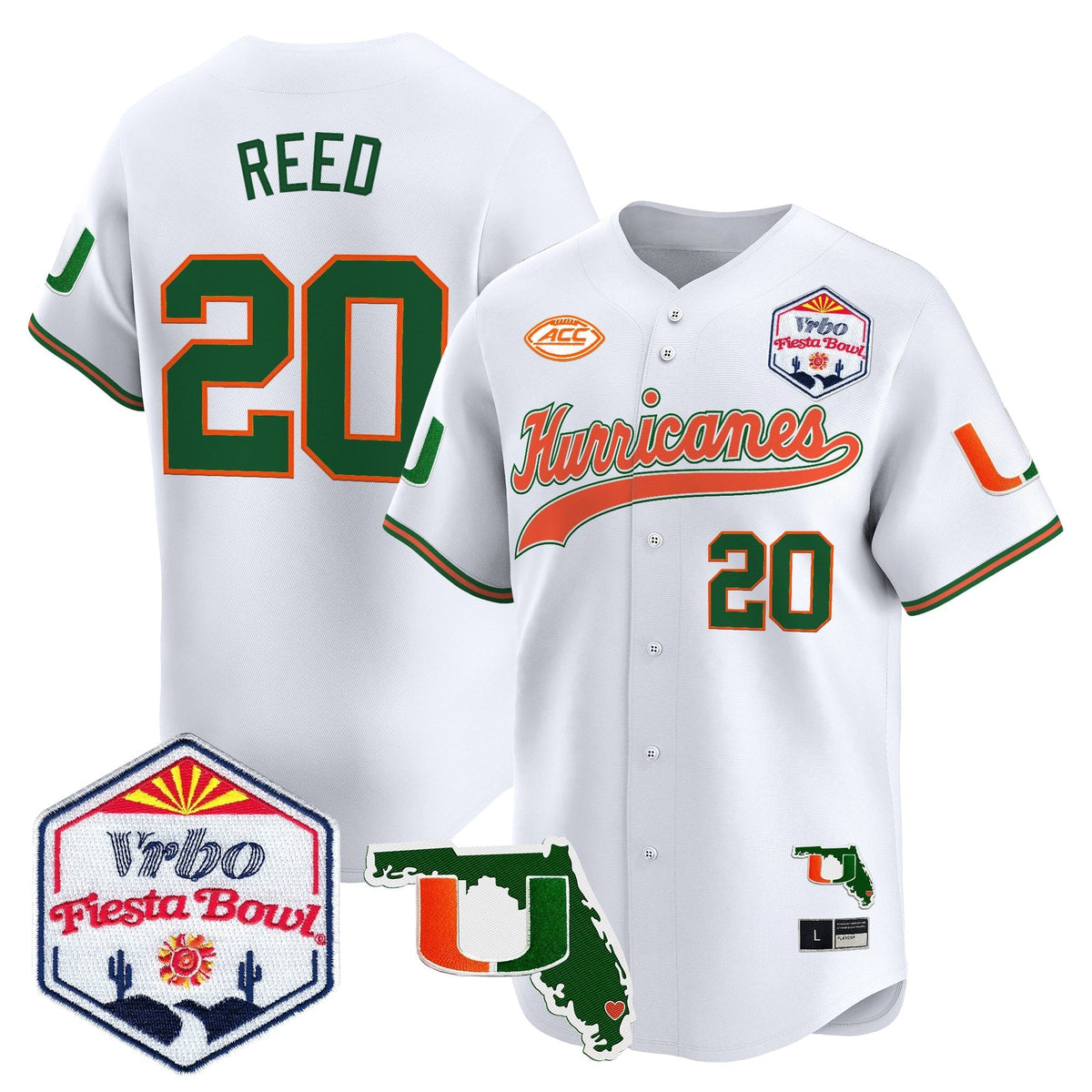 MIA 2026 The Fiesta Bowl & Florida Patch Vapor Baseball Jersey - All Stitched