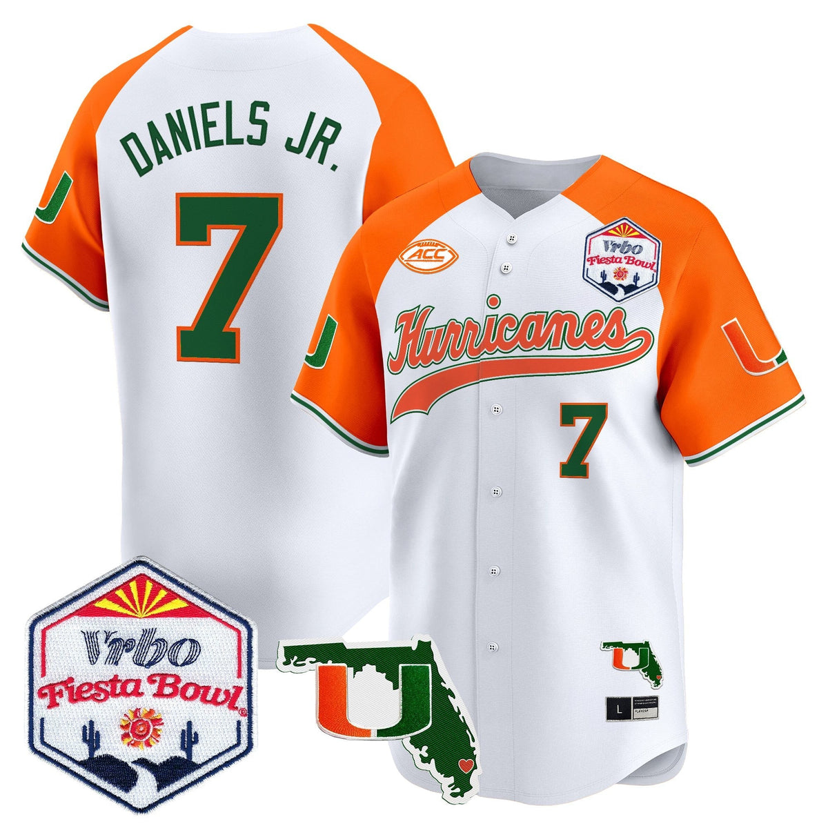 MIA 2026 The Fiesta Bowl & Florida Patch Vapor Baseball Jersey - All Stitched
