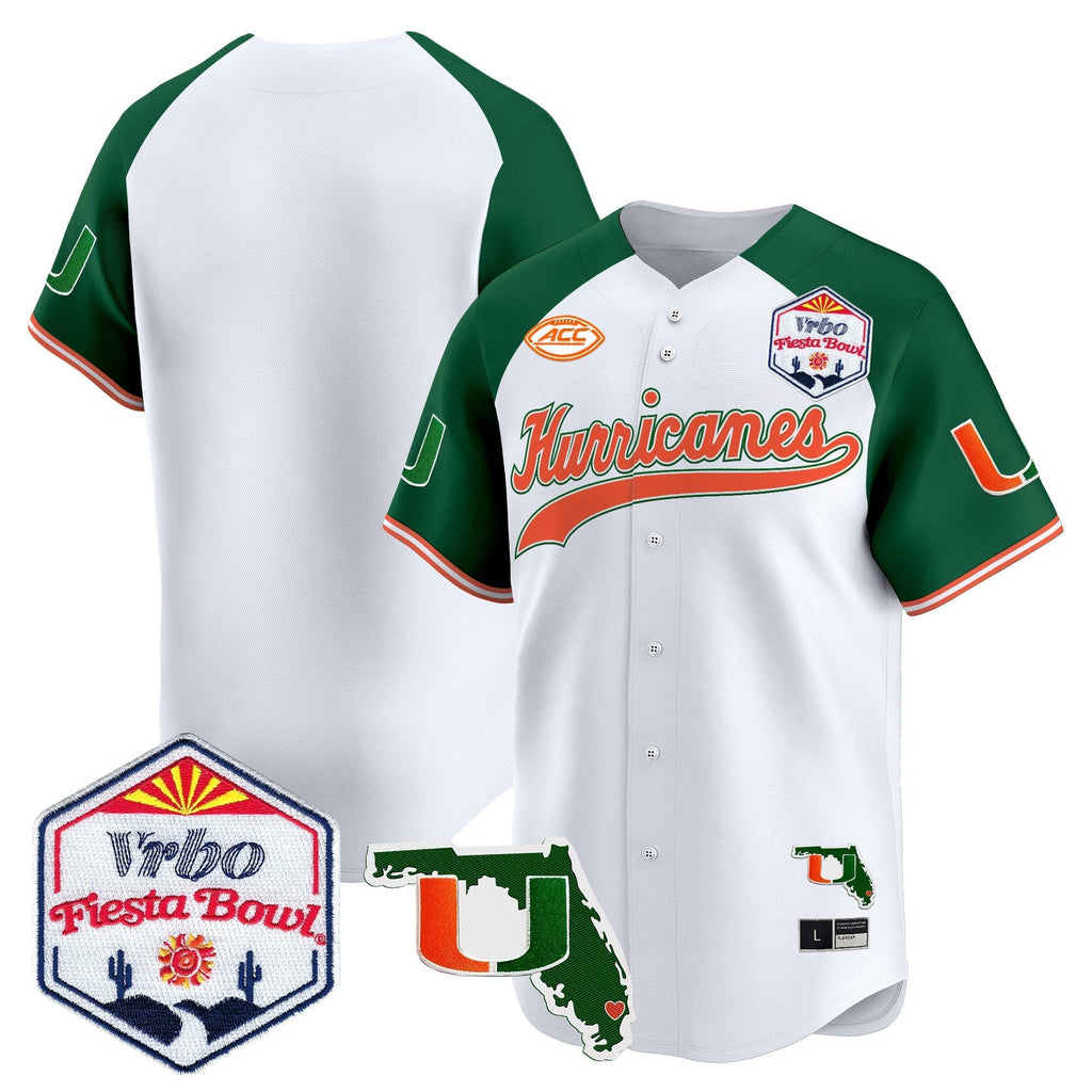 MIA 2026 The Fiesta Bowl & Florida Patch Vapor Baseball Jersey - All Stitched