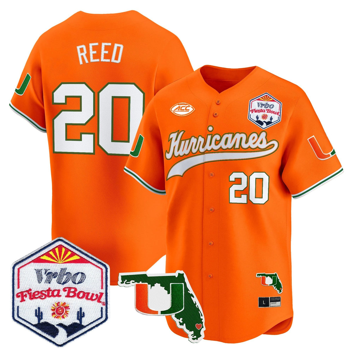 MIA 2026 The Fiesta Bowl & Florida Patch Vapor Baseball Jersey - All Stitched