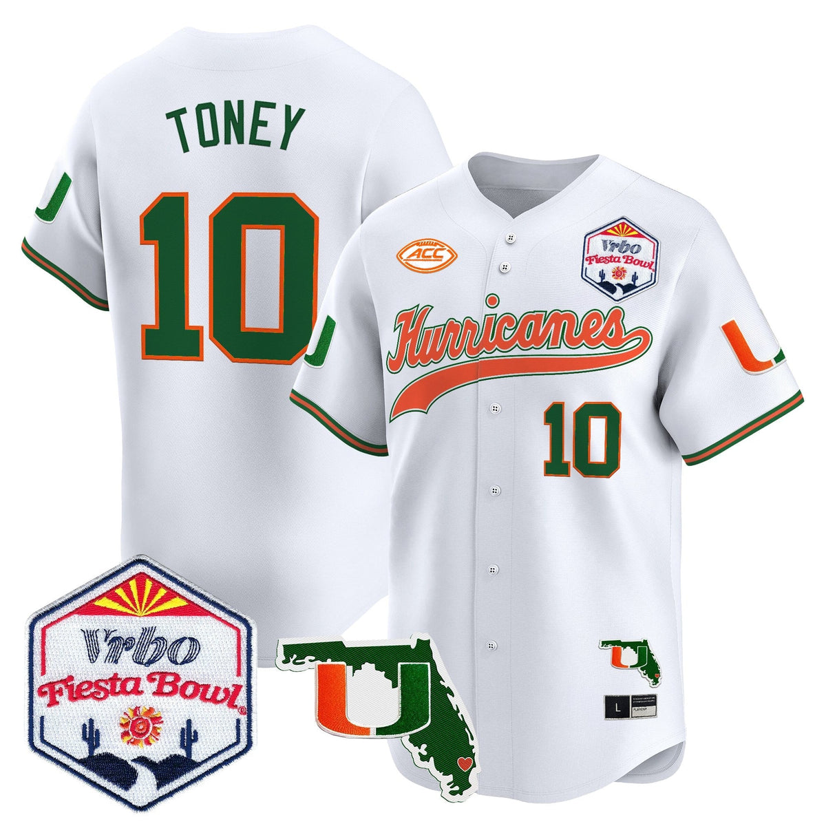 MIA 2026 The Fiesta Bowl & Florida Patch Vapor Baseball Jersey - All Stitched