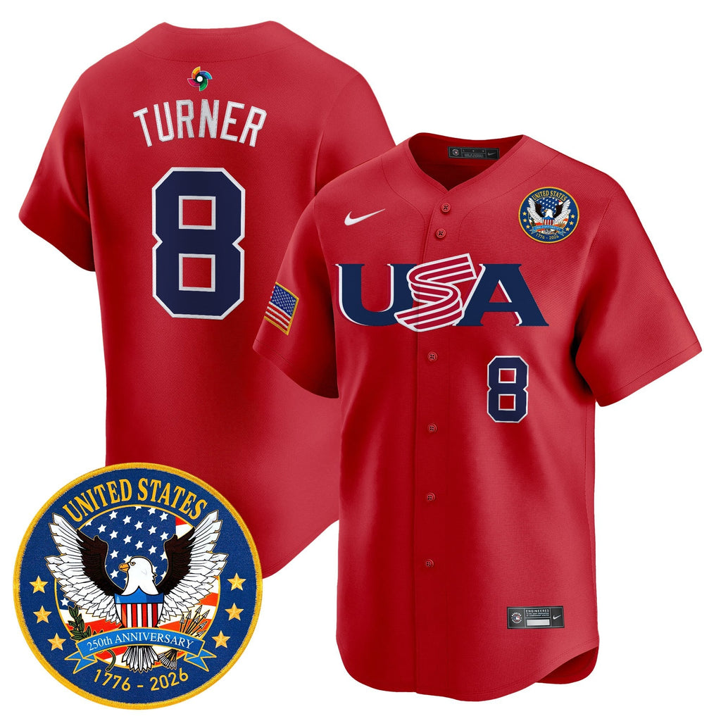Team USA World Baseball Classic United States 250th Anniversary Patch Vapor Premier Jersey - 2026 Roster - All Stitched