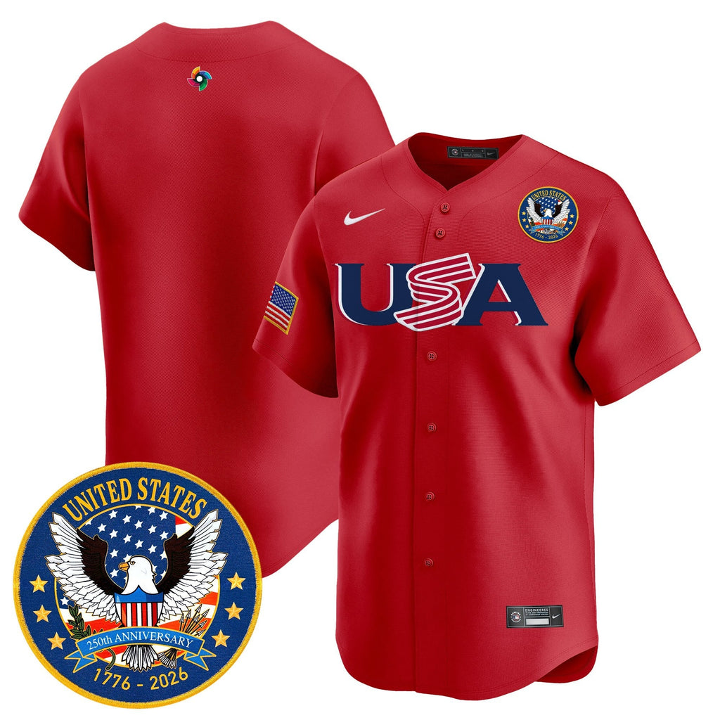 Team USA World Baseball Classic United States 250th Anniversary Patch Vapor Premier Jersey - 2026 Roster - All Stitched