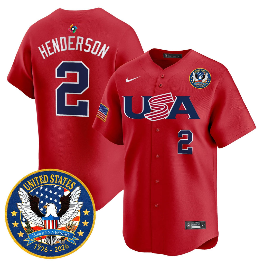 Team USA World Baseball Classic United States 250th Anniversary Patch Vapor Premier Jersey - 2026 Roster - All Stitched