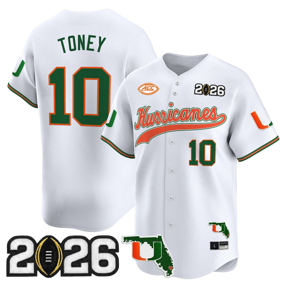 MIA 2026 CFP Final & Florida Patch Vapor Baseball Jersey - All Stitched