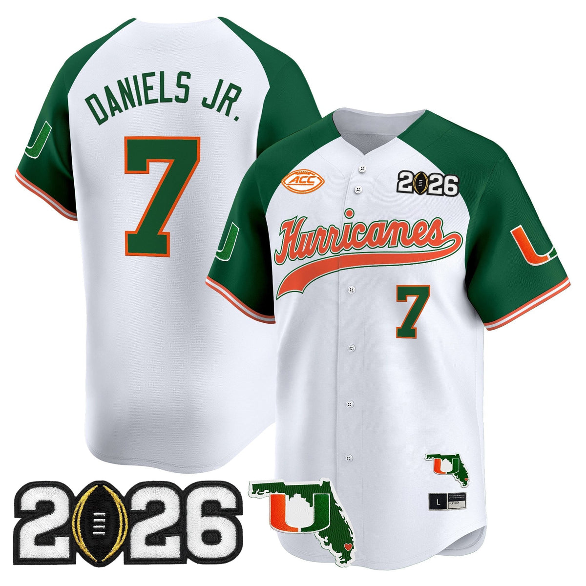 MIA 2026 CFP Final & Florida Patch Vapor Baseball Jersey - All Stitched