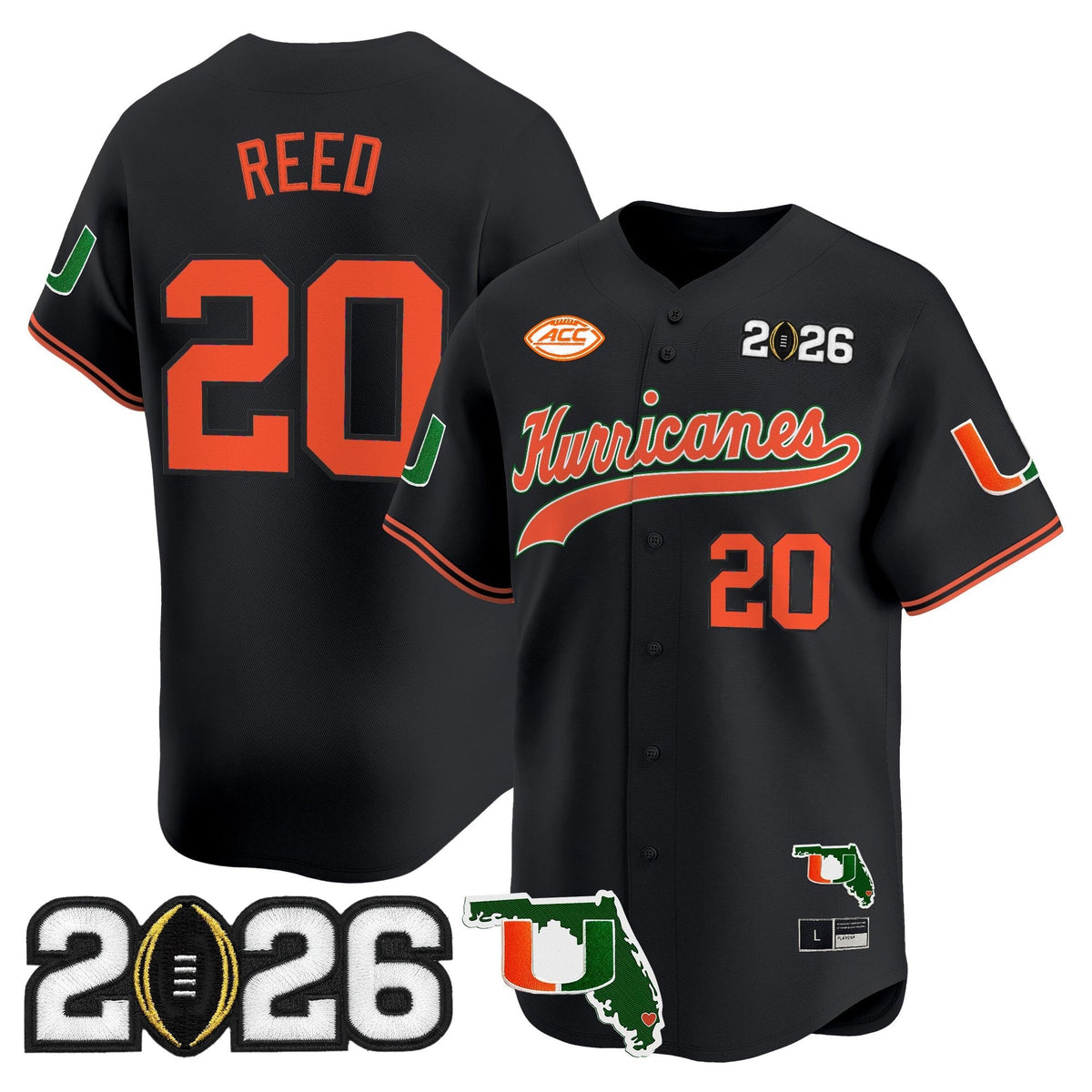 MIA 2026 CFP Final & Florida Patch Vapor Baseball Jersey - All Stitched