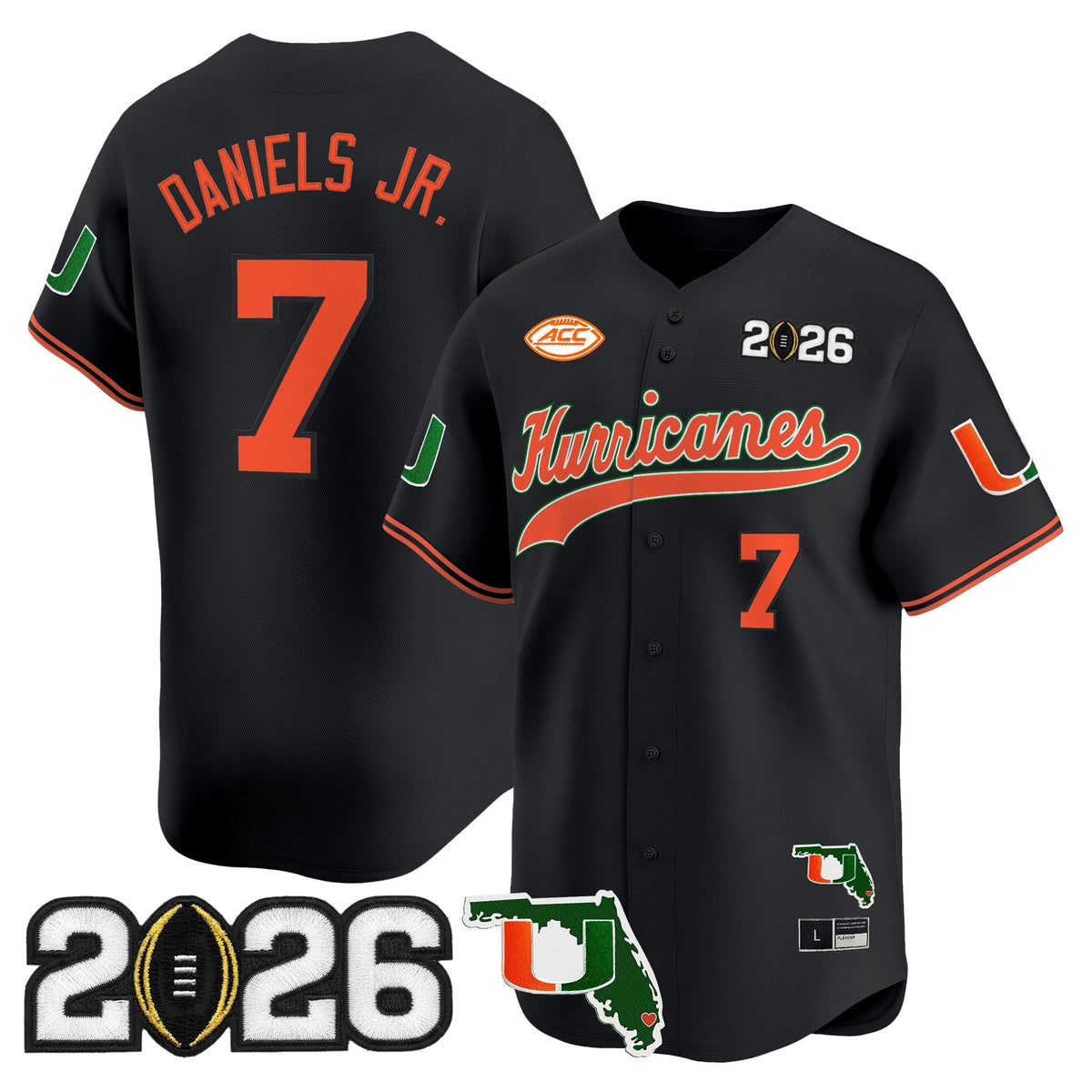 MIA 2026 CFP Final & Florida Patch Vapor Baseball Jersey - All Stitched