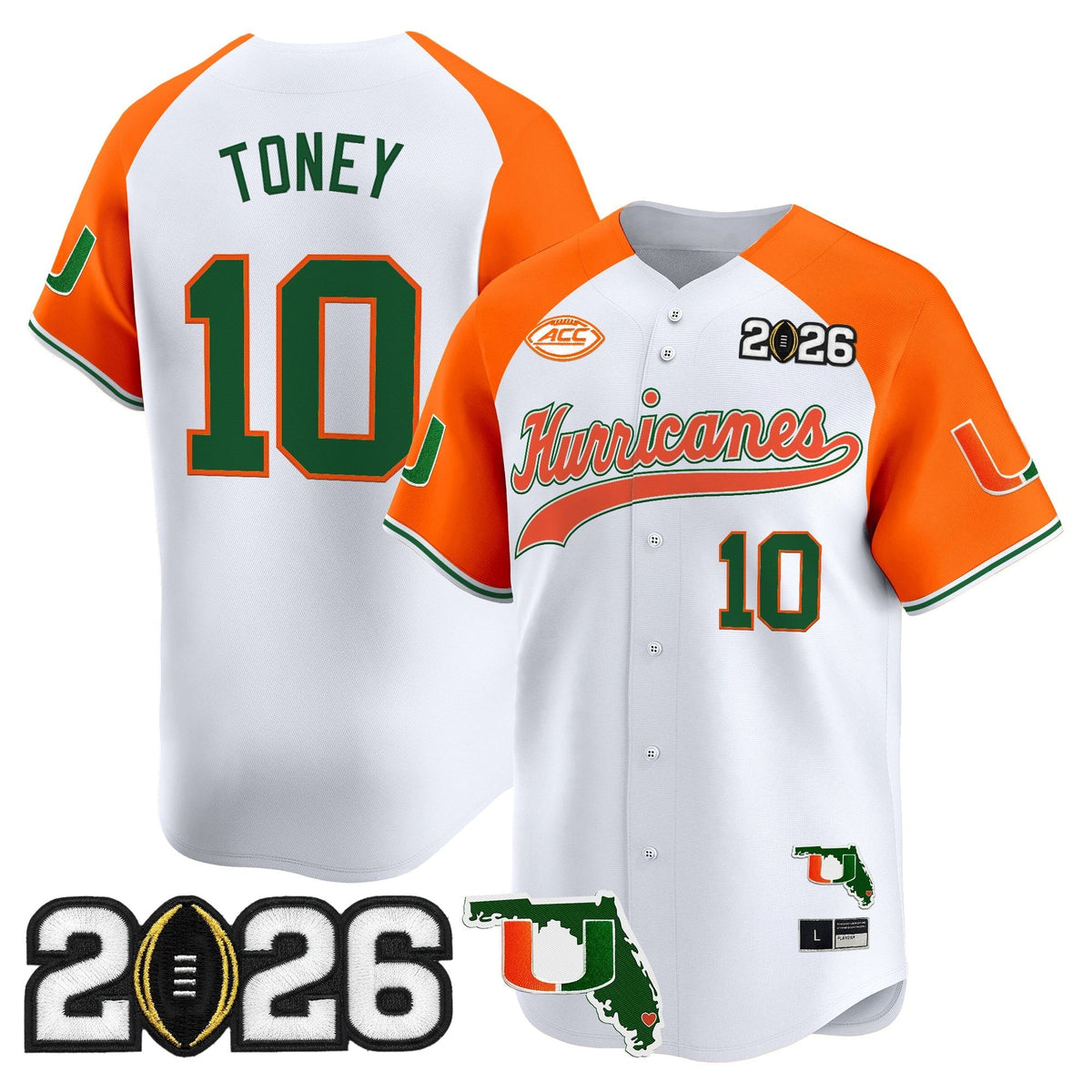 MIA 2026 CFP Final & Florida Patch Vapor Baseball Jersey - All Stitched
