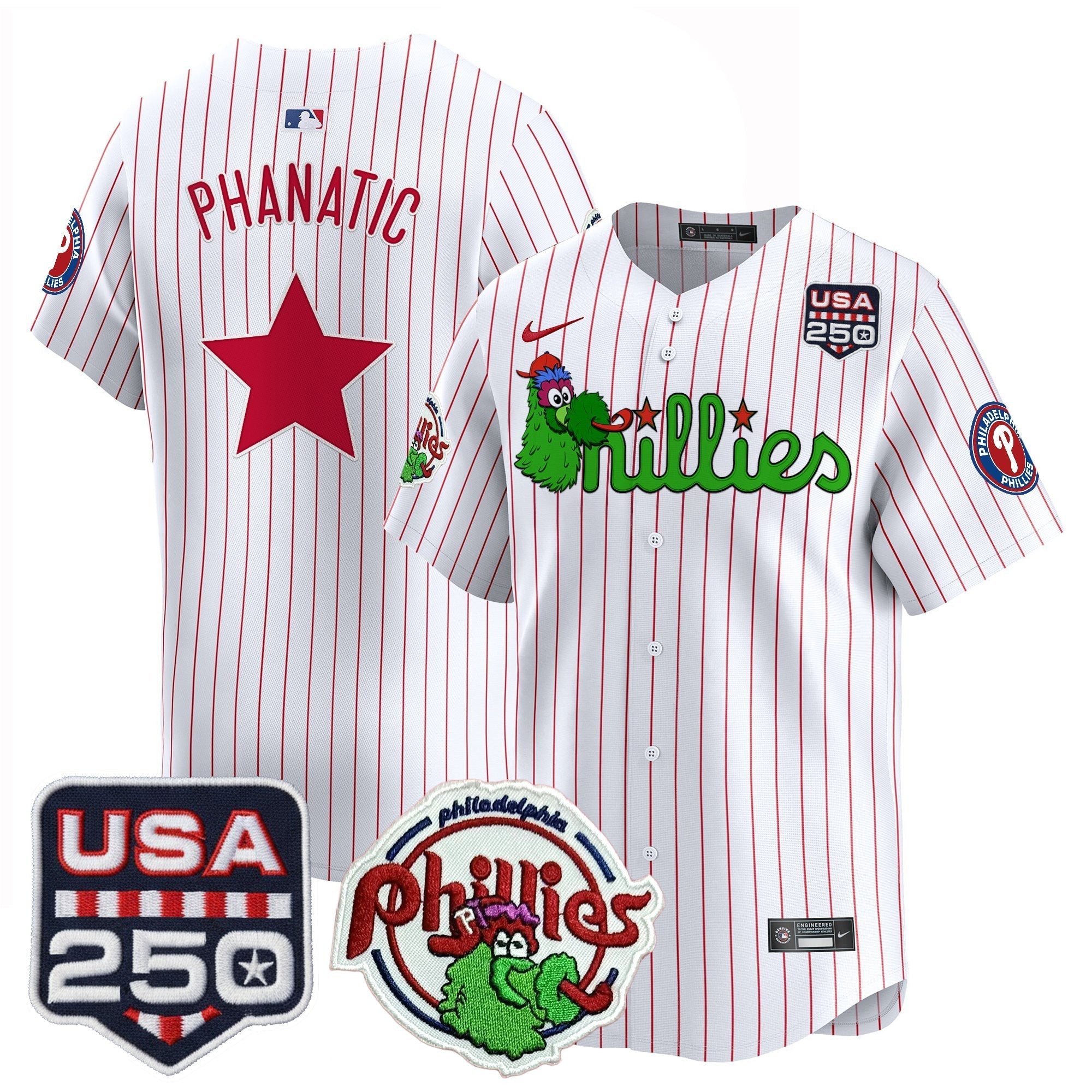PHI Phanatic & 250America Patch Vapor Premier Limited Jersey - All Stitched