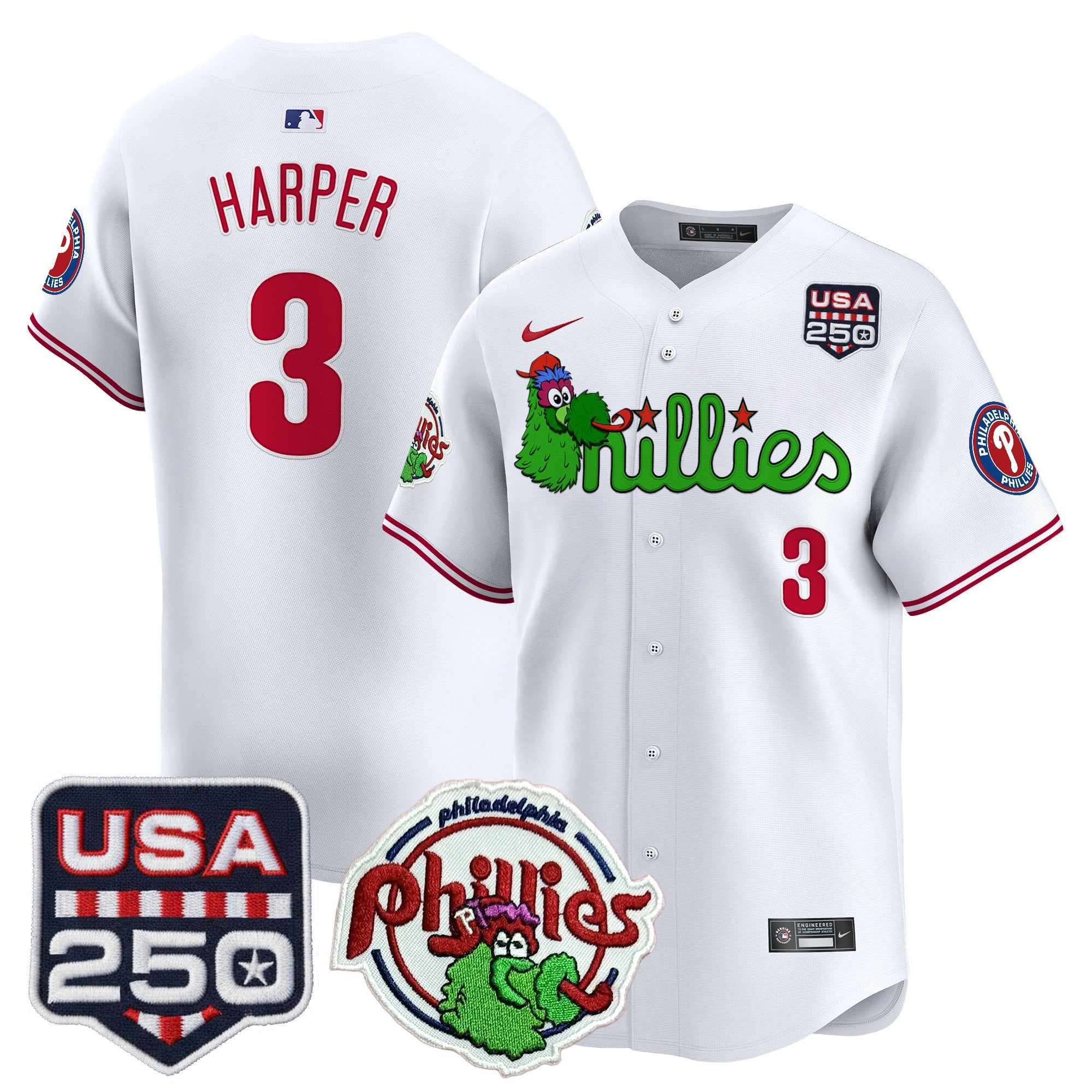 PHI Phanatic & 250America Patch Vapor Premier Limited Jersey - All Stitched